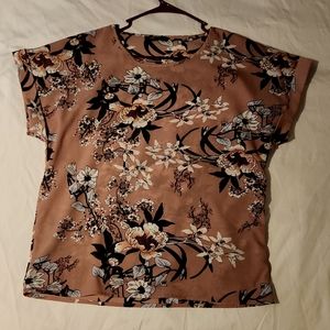 Shein Blouse,  XL Tanish with flowers.